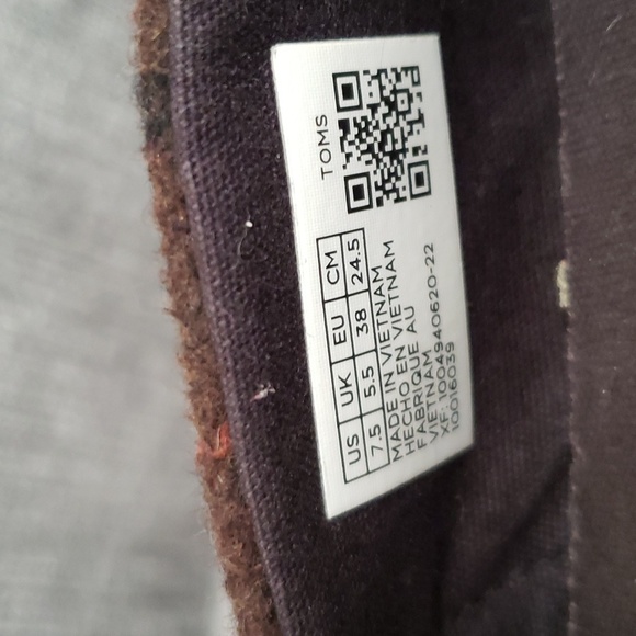 TOMS 7.5 Fushia Plaid Alpargata Slip-on Shoes - Picture 9 of 10